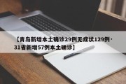【青岛新增本土确诊29例无症状129例·31省新增57例本土确诊】